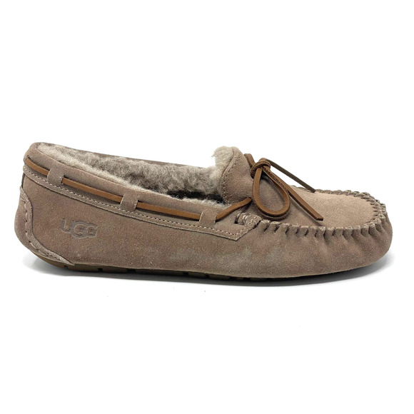$100 UGG Dakota Moccasin Slippers Womens 6 Rare Caribou Suede Color 1107949 NEW - Picture 3 of 10